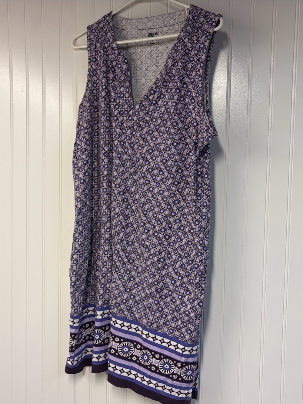 Lands' End Purple and Blue Sleeveless Shift Dresses Large